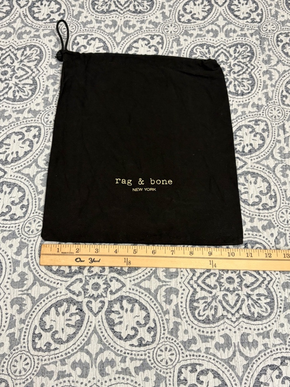 rag & bone Black Drawstring Logo Pouch - Picture 2 of 4